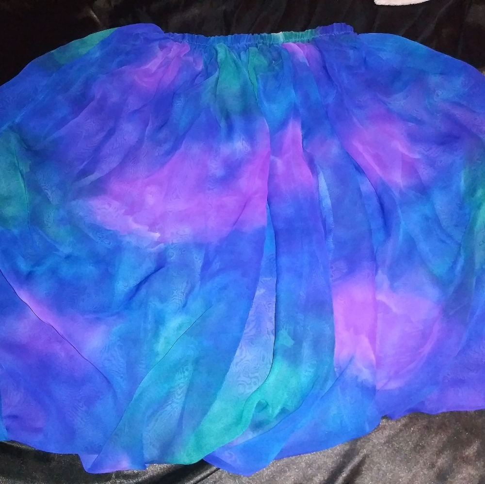Sheer tie dye skirt
